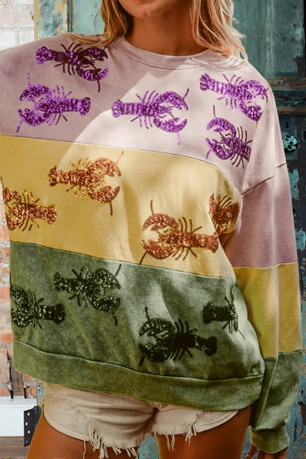 Mardi Gras Sparkling Crawfish Sweatshirt