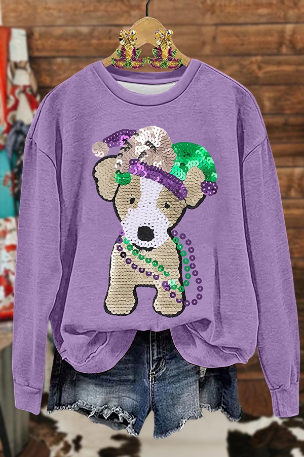 Mardi Gras Cute Dog Sweatshirt