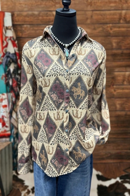 Vintage Cowgirl Horseshoe Shirt