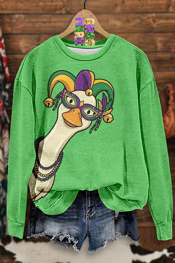 Mardi Gras Goose Funny Sweatshirt