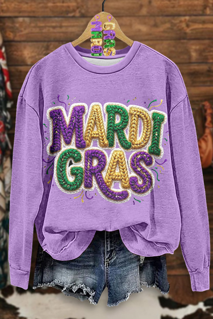 Mardi Gras Sparkling Yarn Sweatshirt