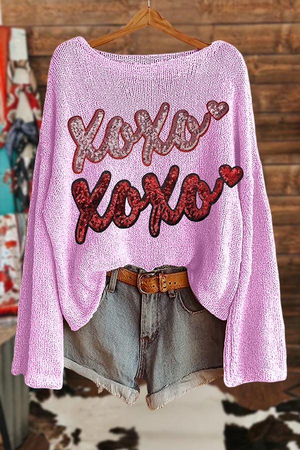 Valentine's Day Xoxo Shiny Sweater