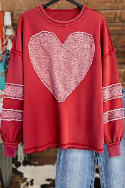 Valentine's Day Heart Patch Sweatshirt