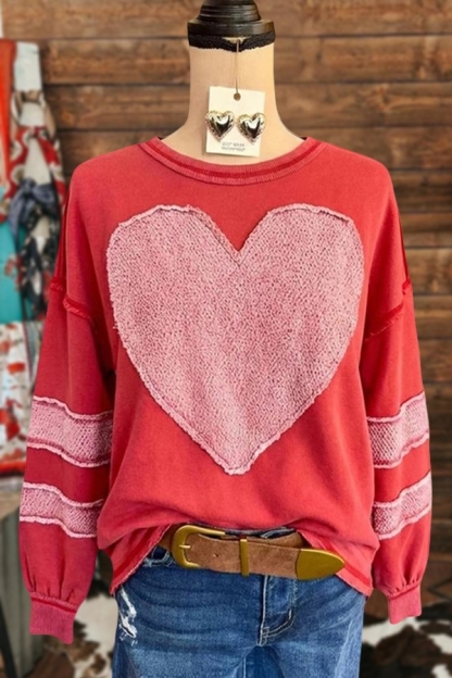 Valentine's Day Heart Patch Sweatshirt