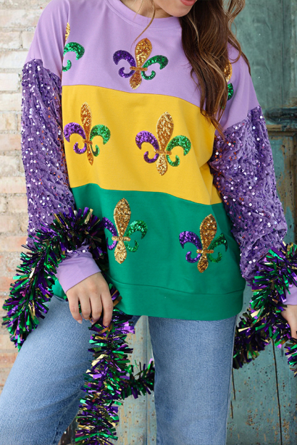 Mardi Gras Sparkling Iris Sweatshirt