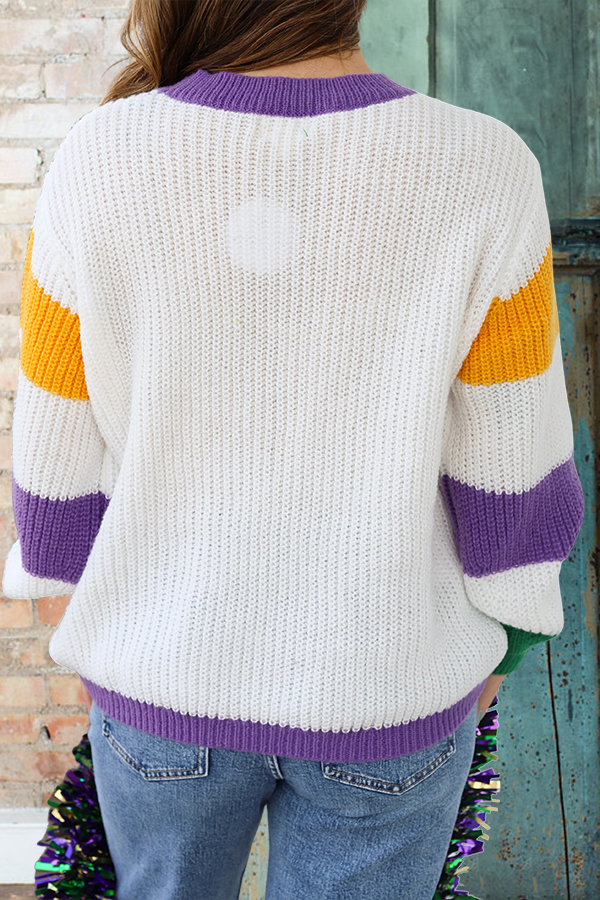 Mardi Gras Iris Sweater