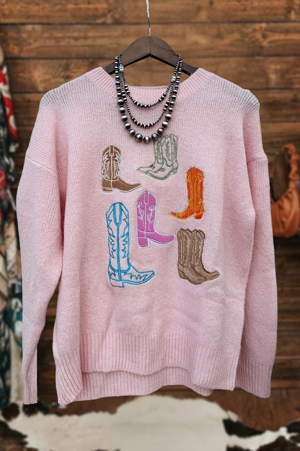 Western Cowgirl Boots Sweater