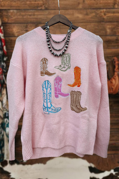 Western Cowgirl Boots Sweater