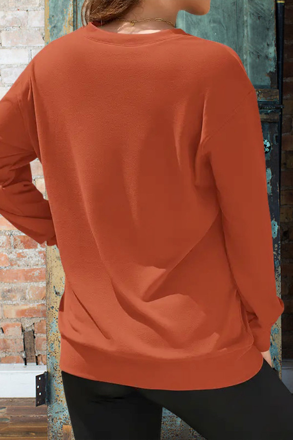 V-Neck Pocketed Pullover Sweatshirt