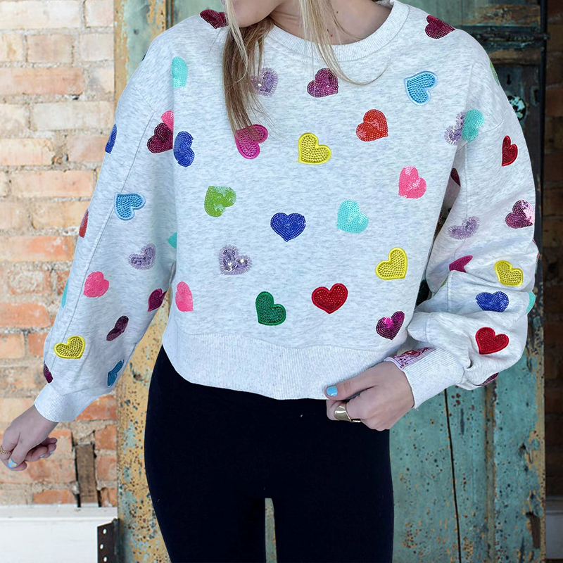 Valentine's Day Multi Heart Sweatshirt