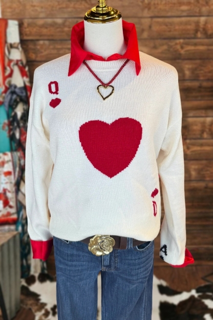 Valentine's Day Queen Of Hearts Sweater