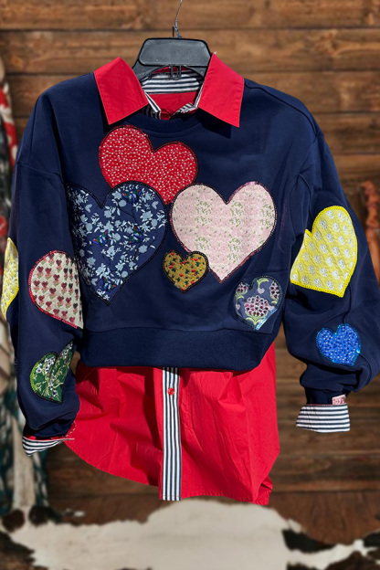 Valentine's Day Multi Heart Sweatshirt