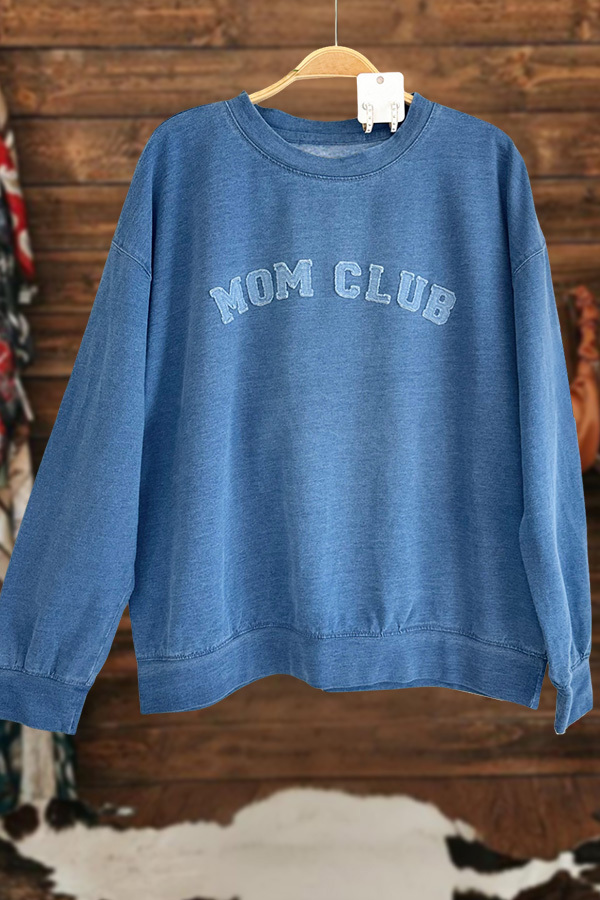 Women's sweatshirt | Mom Club Applique Sweatshirt |westernfeelings