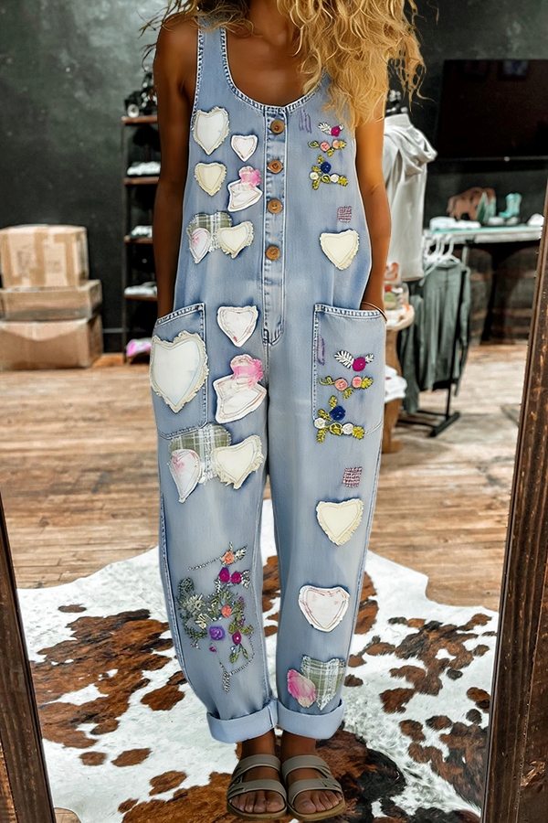 Floral Print Sleeveless Jumpsuit