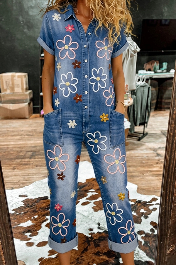Women's jumpsuit | Retro Floral Casual Jumpsuit |westernfeelings