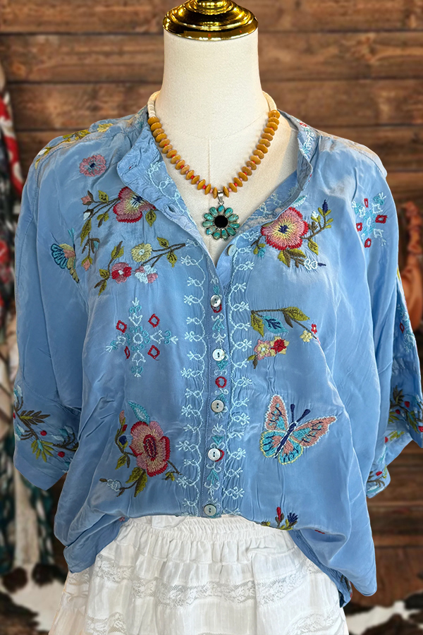 Spring Garden Butterfly Flower Top