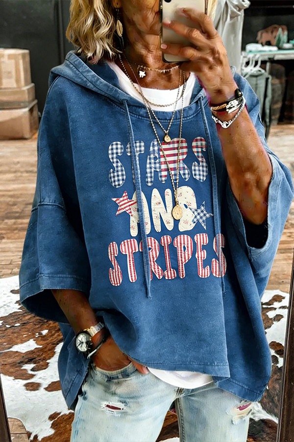 Star Striped USA Hooded Top