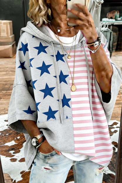 Simple American Flag Hooded Top