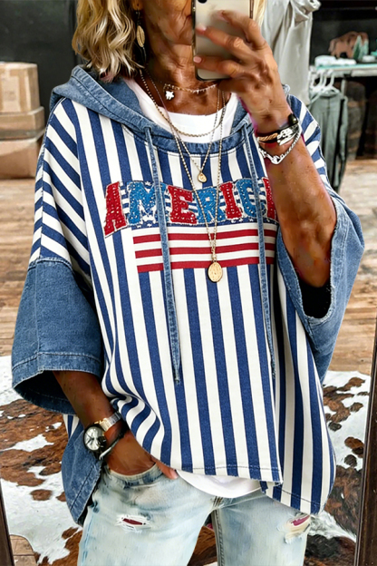 Striped American Flag Hoodie