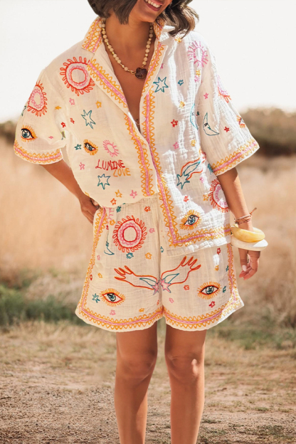 Love And Peace Embroidered Shirt