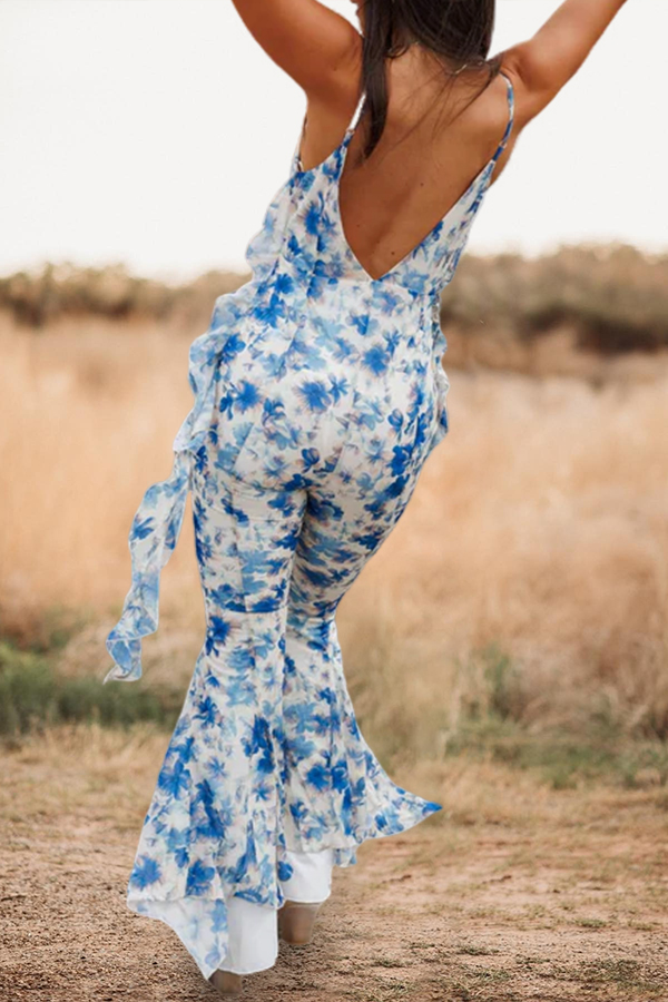 Flowy Floral Ruffled Jumpsuit