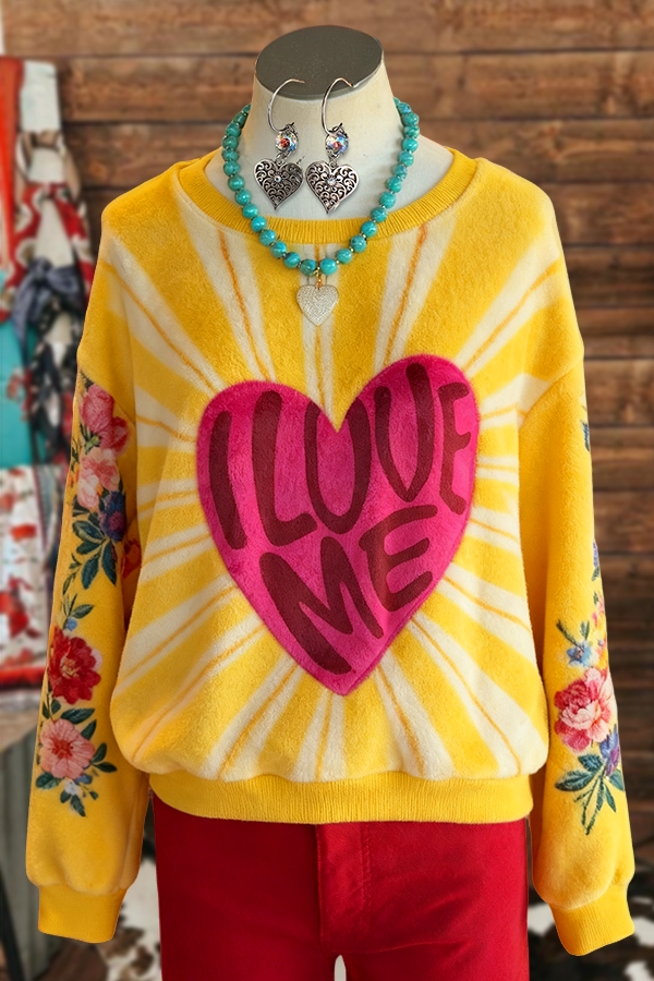 Sweet Heart Striped Print Knit Sweater