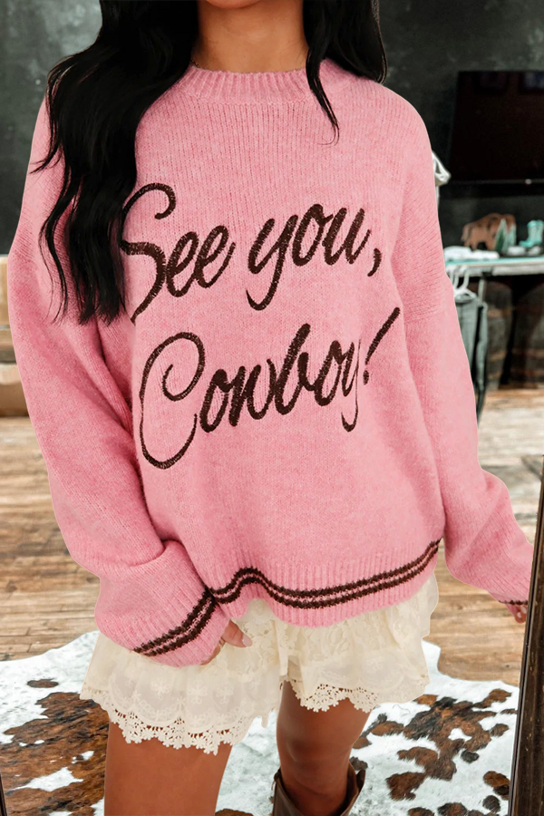 Retro See You Embroidered Sweater