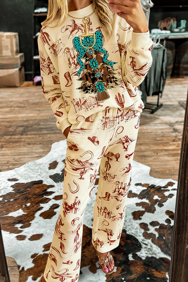 Christmas Cowboy Girl Pajama Set