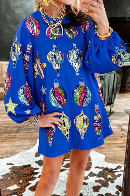 Retro Christmas Ball Sweatshirt Dress