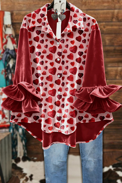 Valentine'S Day Sweet Heart Velvet Top