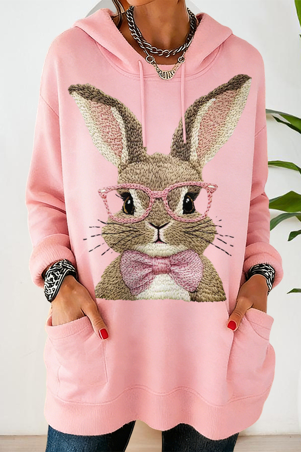 Cute Easter Bunny Pocket Hoodie
