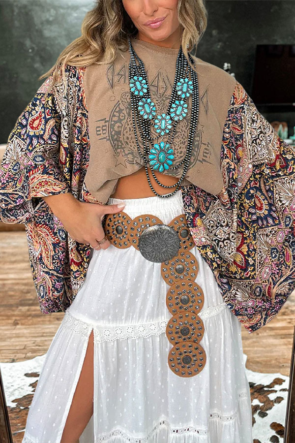 Wild Leopard Print Patchwork Mid-Sleeve T-Shirt