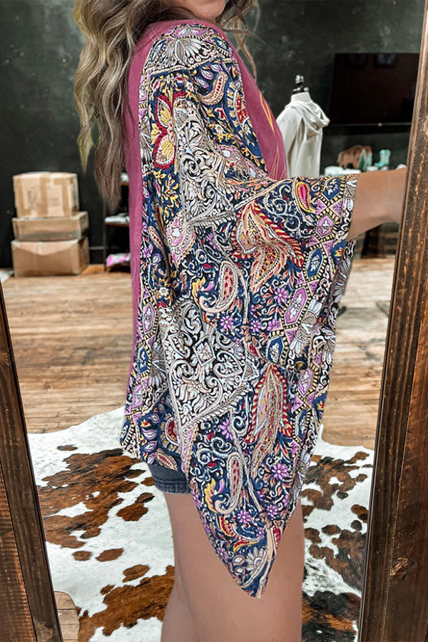 Wild Leopard Print Patchwork Mid-Sleeve T-Shirt