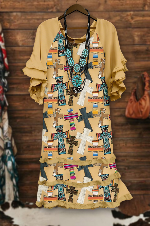 Jesus Bless You Raglan Sleeves Midi Dress