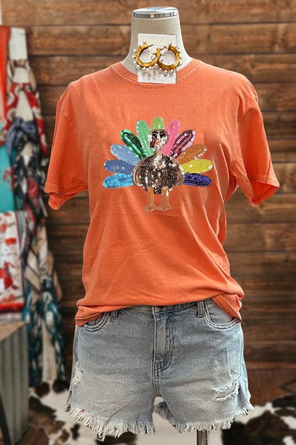 Casual Turkey Graphic Print T-shirt
