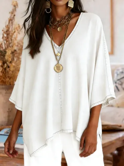 Women's Casual Washed Cotton Denim Top