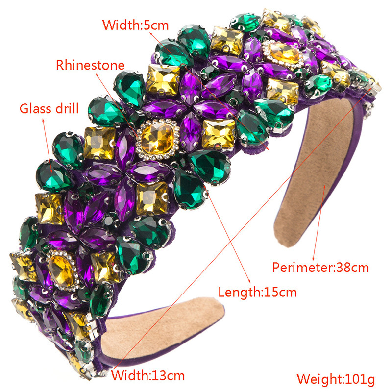 Classic Mardi Gras Diamond Headband