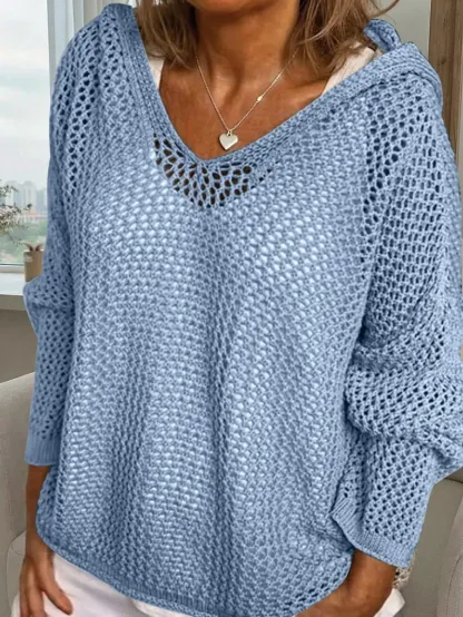 Women's Bohemian Long-Sleeved Hooded Cover-Up