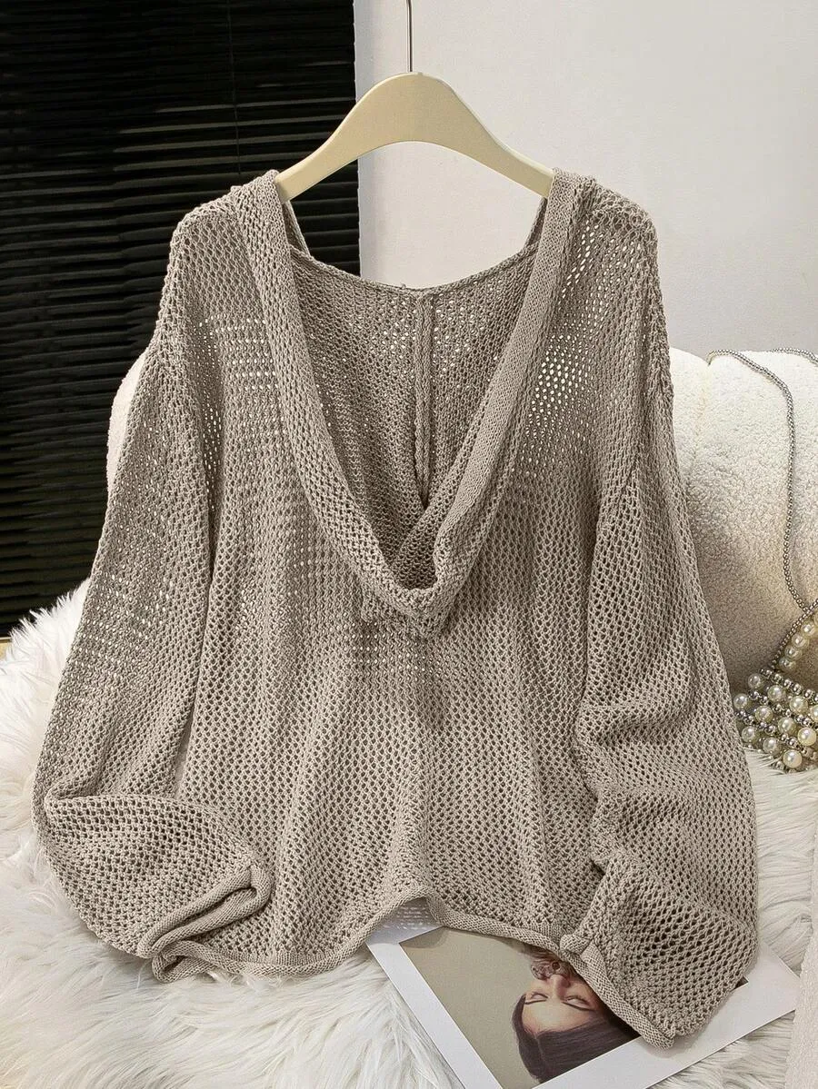 Women's Bohemian Long-Sleeved Hooded Cover-Up