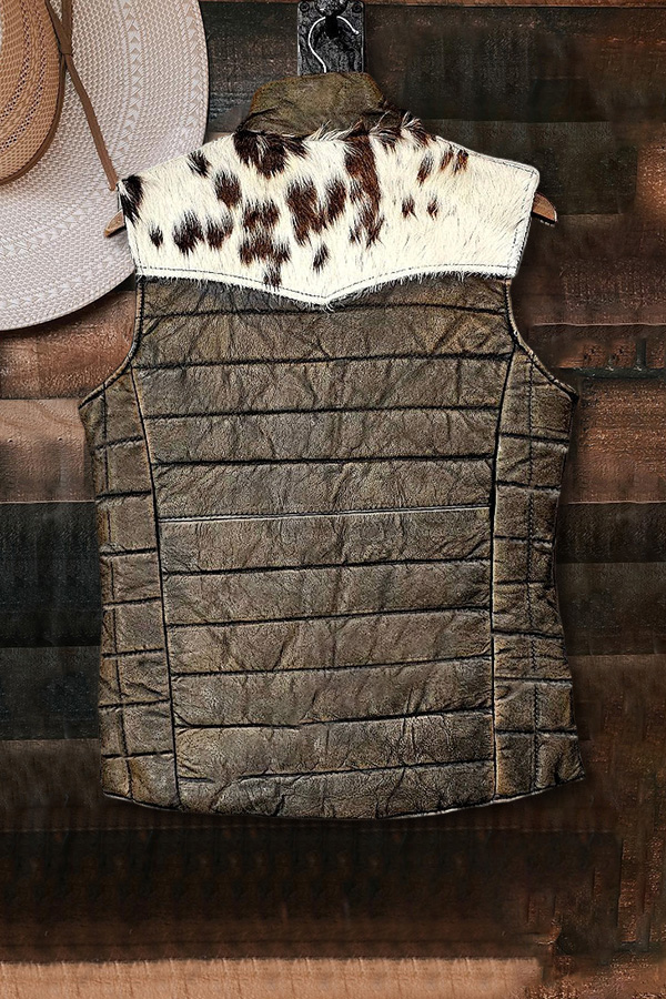 Vintage Patchwork Cow Print Vest