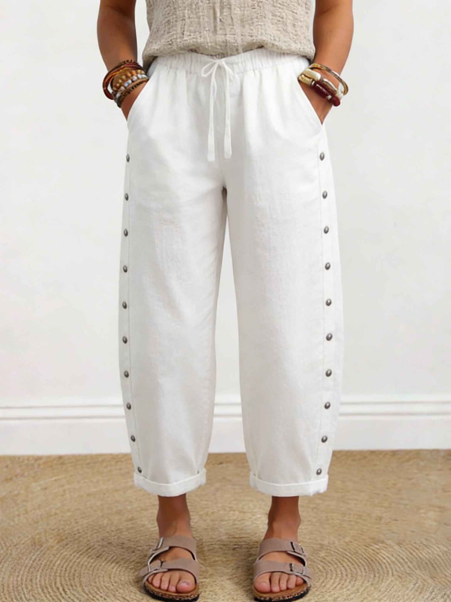 Women's Casual Cotton And Linen Pants