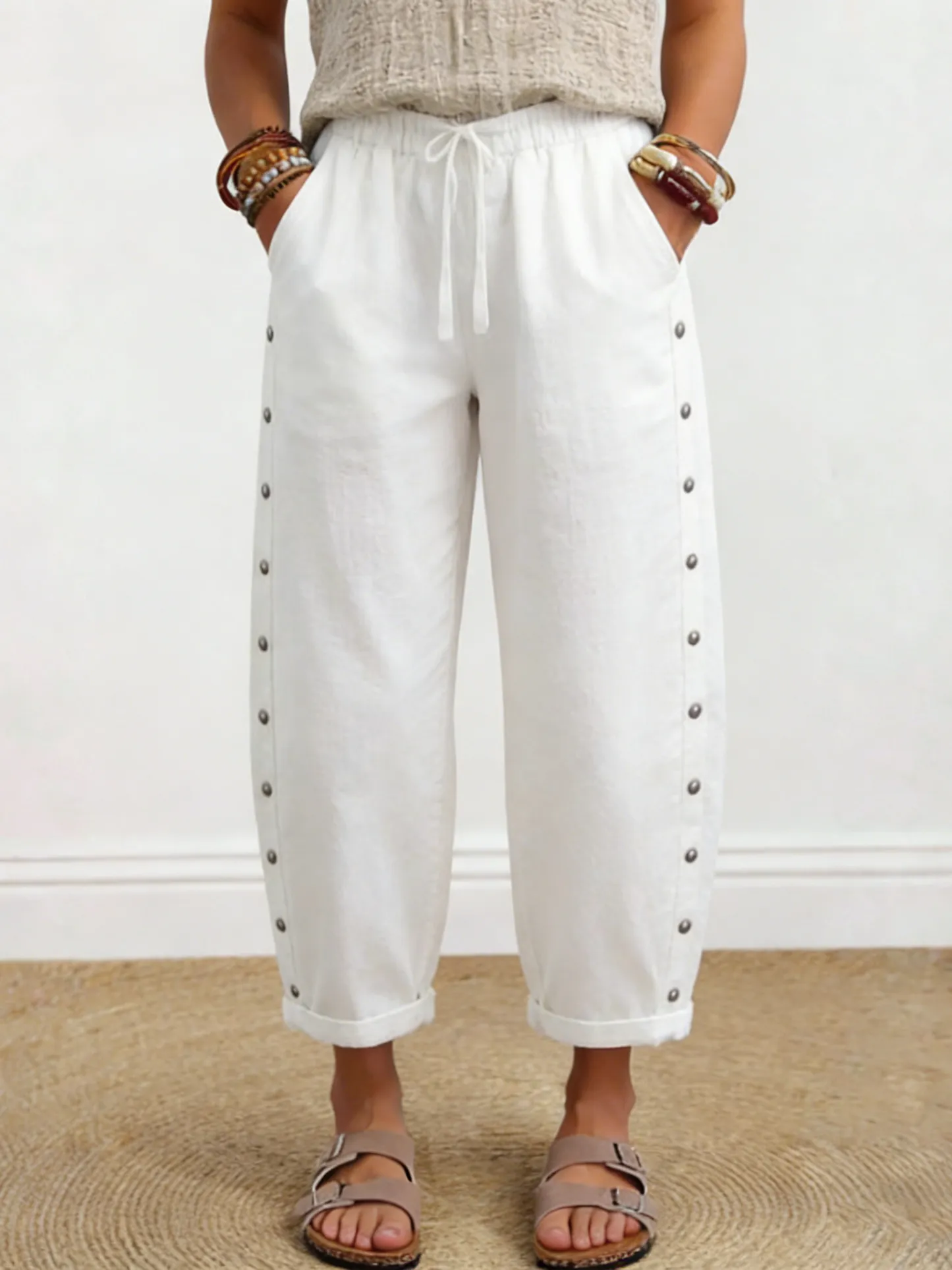 Women's Casual Cotton And Linen Pants