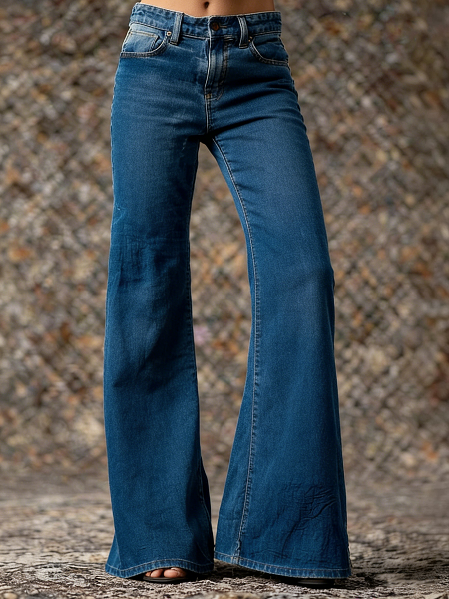 Women's Casual Washed Cotton Jeans