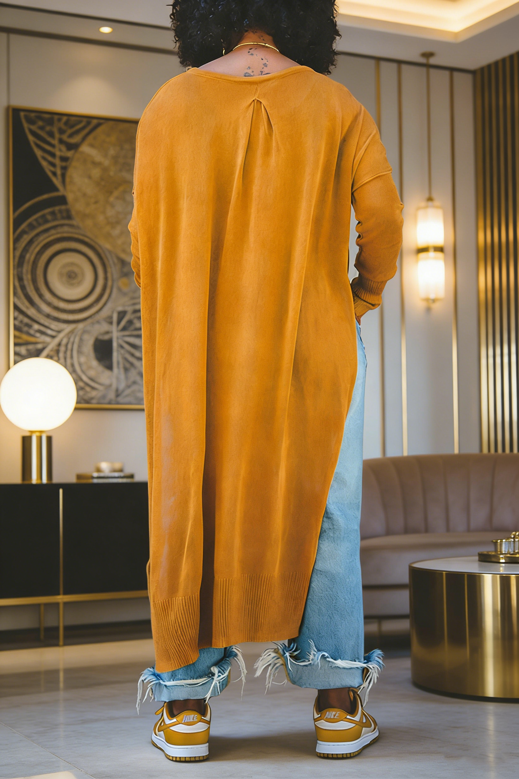 Stylish Asymmetrical Hem Split Top