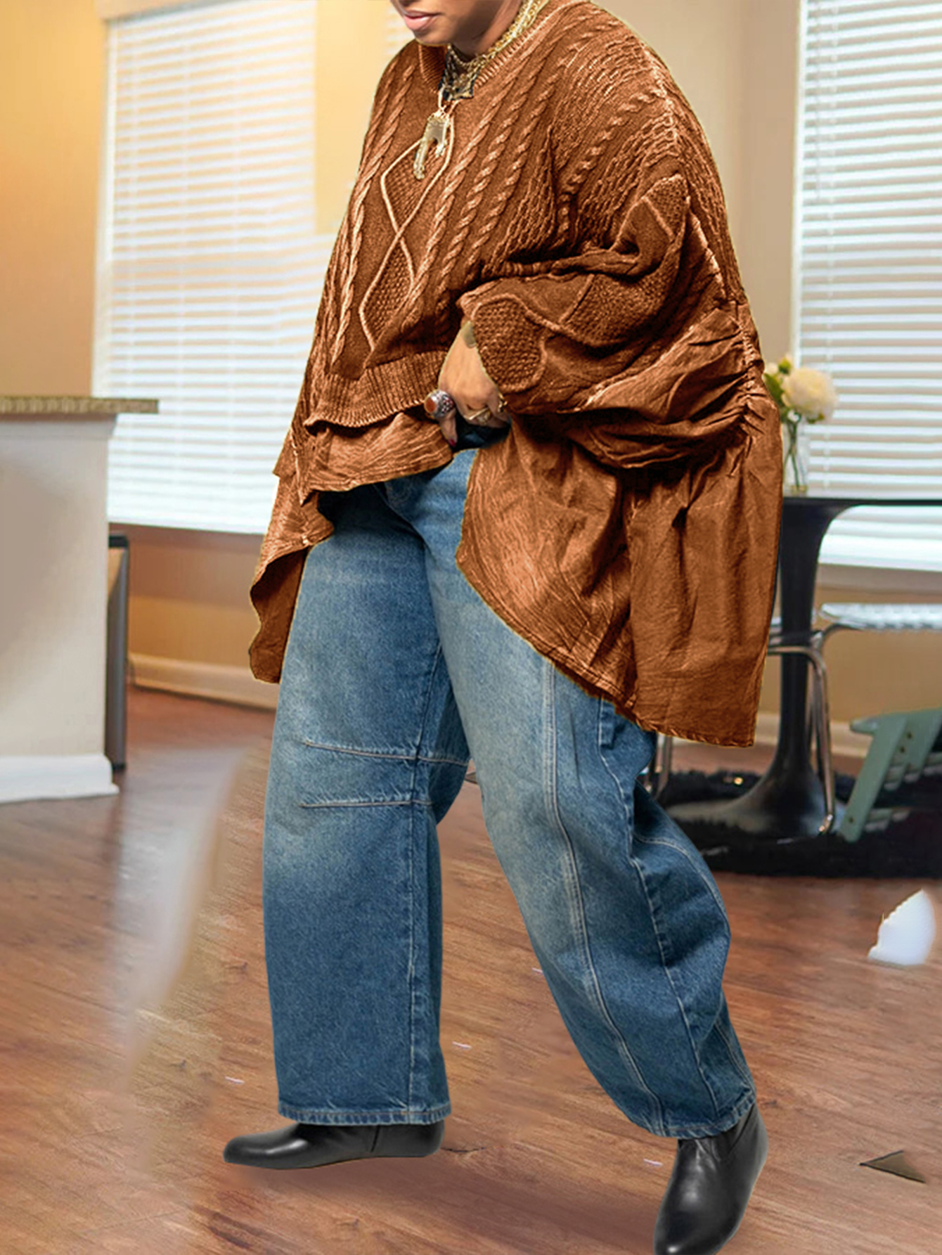 Casual Loose Twist Patchwork Sweater