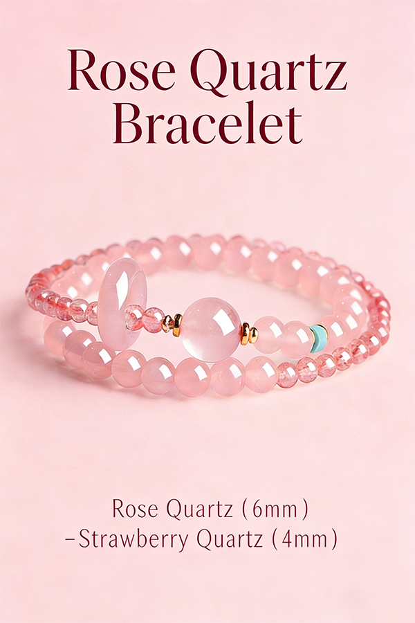 Natural Crystal Safety Buckle Double Strand Bracelet