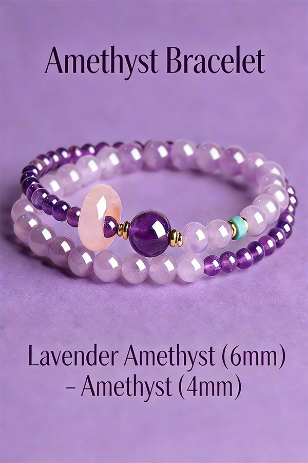 Natural Crystal Safety Buckle Double Strand Bracelet