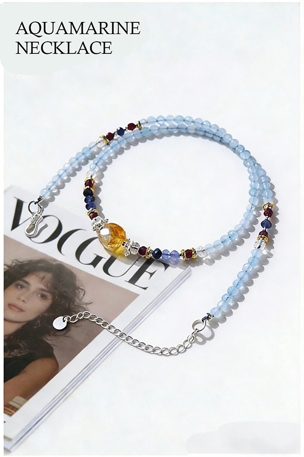 Natural Aquamarine Beaded Bracelet