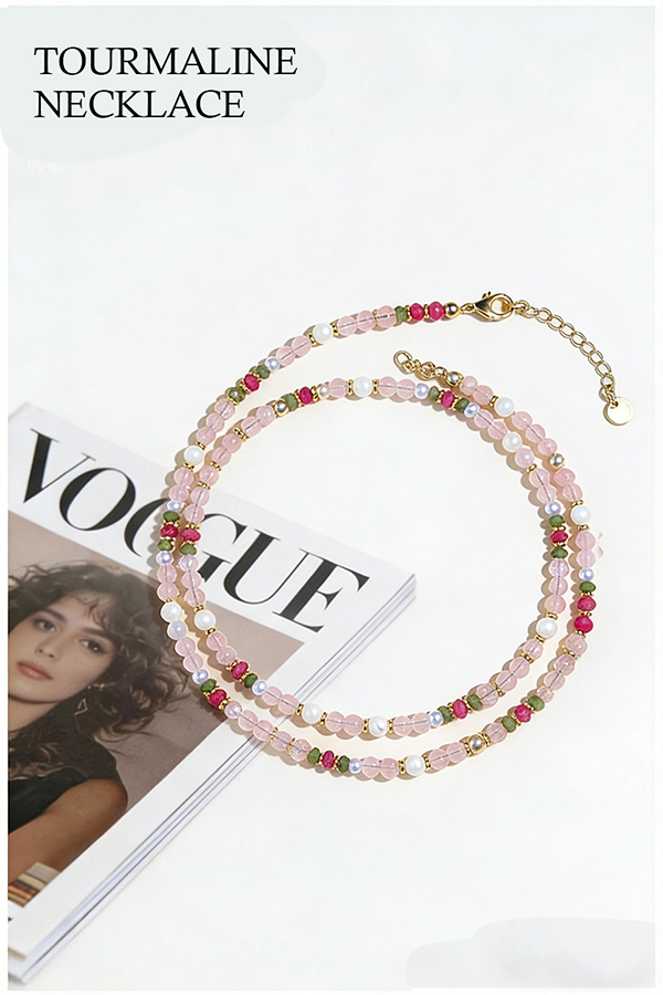 Natural Tourmaline Crystal Beaded Bracelet