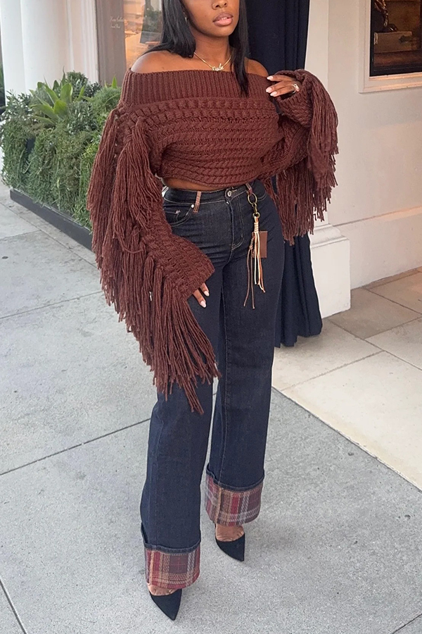 Stylish Plaid Patch Straight Leg Jeans